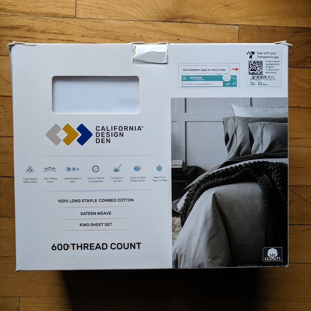 King size white sheet set